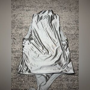 House of Harlow 1960 Metallic Silver Blouse